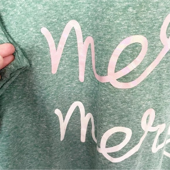 Holiday Time Women’s Merry Christmas Lightweight Terry Sweatshirt Size XL - Picture 7 of 11